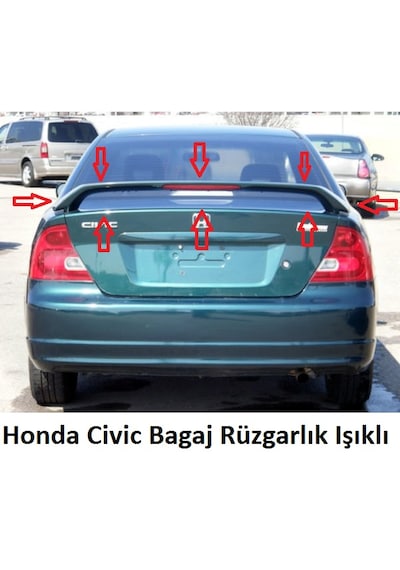 Honda Civic Bagaj Rüzgarlık Işıklı Boyasız Ham Siyah Fiberclass