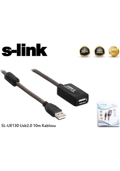 Uzatma-Usb-S-Lınk 10Mt Sl-Ue130 Usb Uzatma Kablo