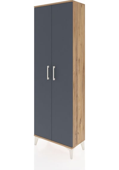 Arges Dolap Tek Raflı 2 Kapaklı Tek Askılı 60x30x182 Çam-antr... Çam