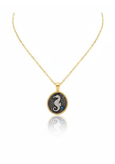 G&a Jewels - Denizin Sırrı - 925 Ayar Oksitli Yaldız Altın Kaplama Gümüş Kolye Altın - Gümüş G&a Jewels - Denizin Sırrı - 925 Ayar Oksitli Yaldız Altın Kaplama Gümüş Kolye Altın - Gümüş