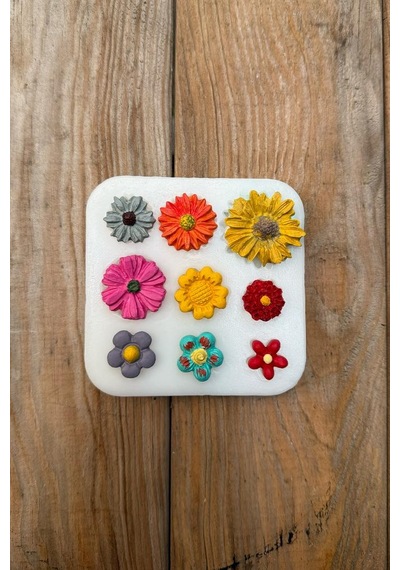 Rufus Concept Çiçek Süsleme Set3 Silikon Mum Kalıbı Beyaz