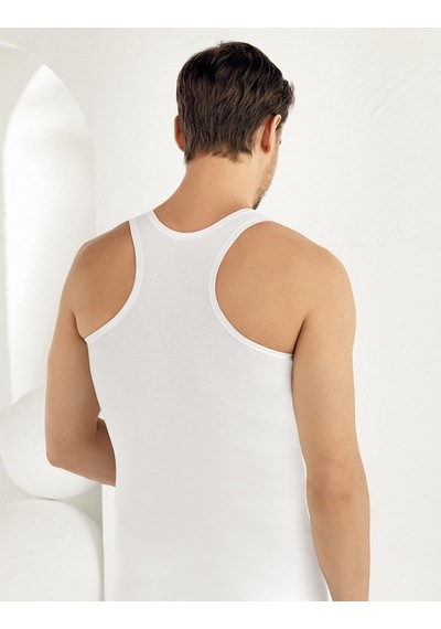 6'lı Paket Şahinler Pamuk Erkek Atlet ME030 Beyaz
