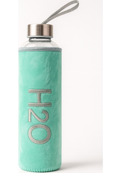 Peluş Kılıflı Cam Matara 600 Ml Mint Yeşili Mint Yeşil