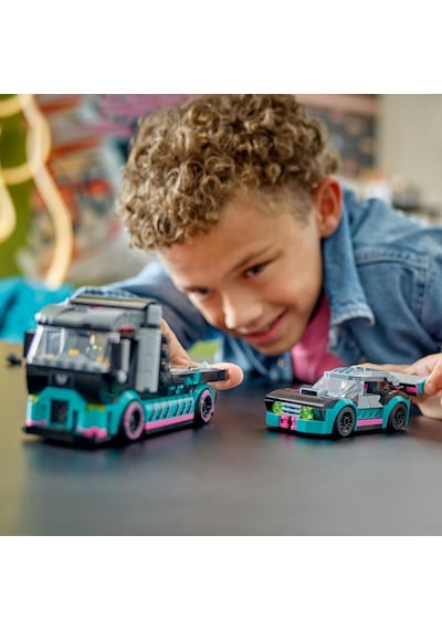 LEGO® City Yarış Arabası ve Araba Taşıyıcı Kamyon 60406 6+ Yaratıcı Oyuncak Yapım Seti - 328 Parça