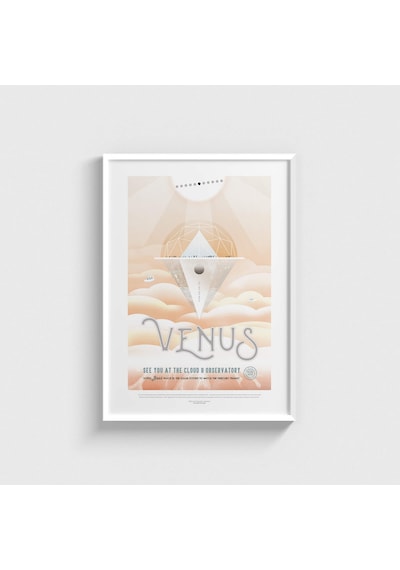 Nasa Venus See You At The Cloud 9 Observatory Tablo Çerçeveli Poster Duvar Dekorasyonu Beyaz Çerçeveli Tablo Beyaz Çerçeveli Tablo Dn11d128beyaz