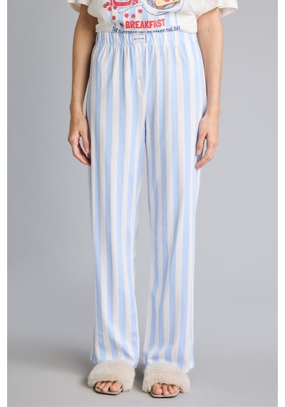 Defacto Regular Fit Kısa Kollu Baskılı Çizgili 2li Pijama Takımı I8337ax26aube250 Mavi-be250