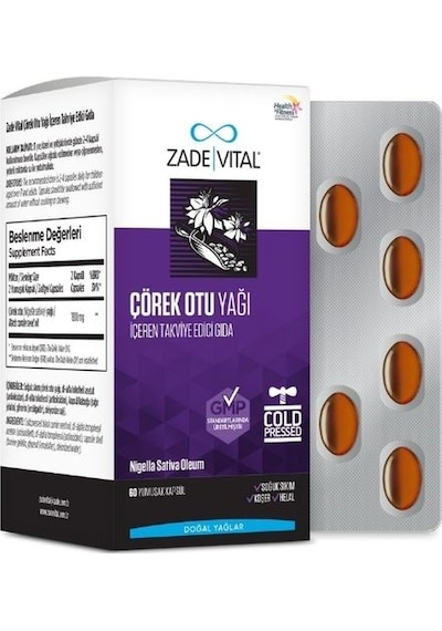 Zade Vital Çörek Otu Yağı 60 Kapsül