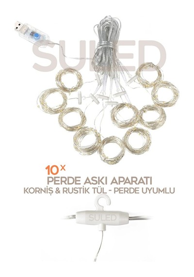 3x2 Metre Kumandalı Rgb Perde Led - Çok Renkli Peri Led Işık Dekarosyon Süsleme Sarı