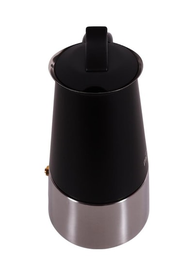 Any Morning Fe001-6 Espresso Kahve Makinesi Paslanmaz Çelik İndüksiyonlu Moka Pot 300 Ml Siyah