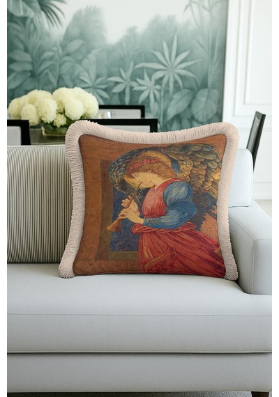 Klasik Sanat Akordlu Lüx Saçaklı Yastık Kılıfı-flüt Çalan Kadın Vintage Bej Püsküllü Kırlent Kılıfı Metalik Okyanus Amber Klasik Sanat Akordlu Lüx Saçaklı Yastık Kılıfı-flüt Çalan Kadın Vintage Bej Püsküllü Kırlent Kılıfı Metalik Okyanus Amber