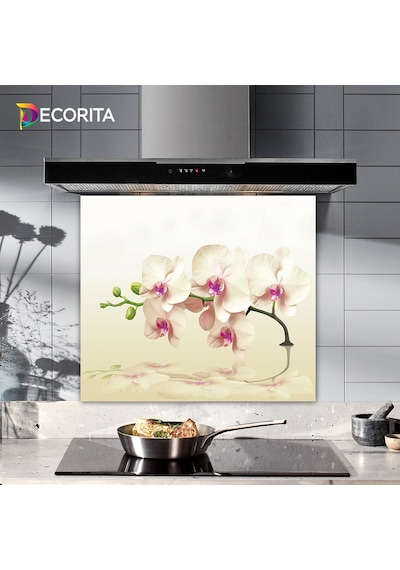 Decorita Krem Orkide | Cam Ocak Arkası Koruyucu | 52cm x 60cm