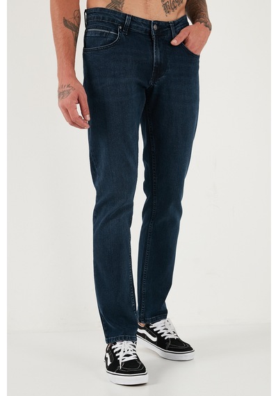 Buratti Pamuklu Regular Fit Normal Bel Boru Paça Jeans Erkek Kot Pantolon 2211C16Parma Lacivert