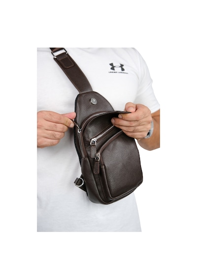 Mft Leather Hakiki Deri Unisex Çapraz Çanta Baggy 6981 Flother Kahve