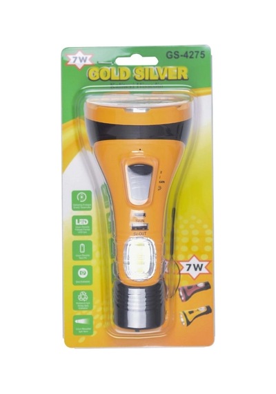 Kargo Gold Silver Gs-4275 7 Watt Cob Aydınlatmalı Şarjlı El Feneri Najmaddin Çok Renkli