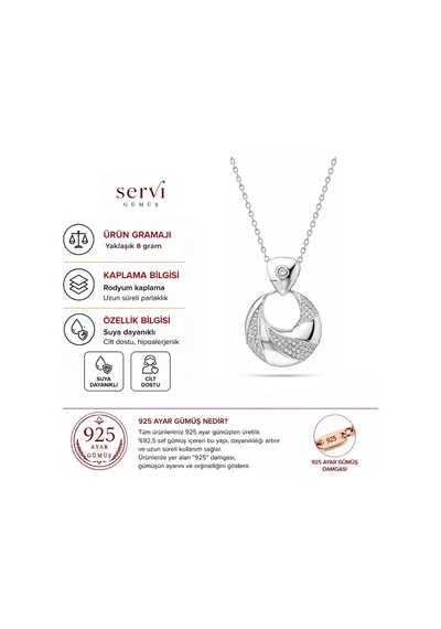 Servi 925 Ayar Gümüş Twist Halka Kolye-38