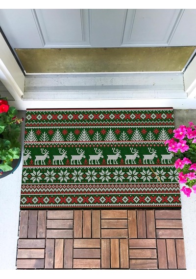 Örme Dekoratif Kapı Önü Paspası Dekoratif Kapı Paspası Dış Mekan Paspas Ev Içi Paspası 45x70cm Diğer