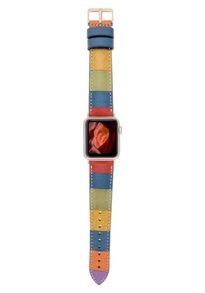 Bouletta Apple Watch Uyumlu Deri Kordon 42-44-45Mm Gökkuşağı