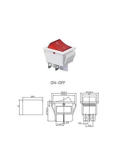 Ic-104b Geniş Işıklı Anahtar On-off Beyaz Kasa