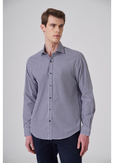 Morven Erkek Lacivert Pamuk Trend Dynamic Fit İtalyan Yaka Gömlek 26mc004043200 Lacivert