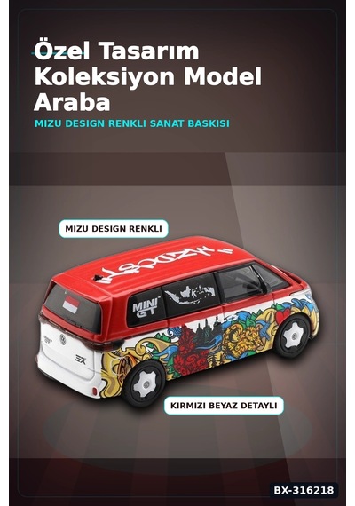 Model Araba 1/64 Volkswagen Id. Buzz Mizu Design Koleksiyonluk Oyuncak Araç Bx-316218