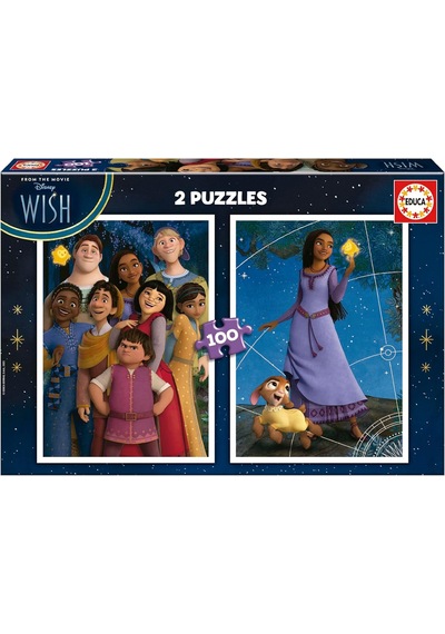 Educa 2x100 Parça Disney Wish Kız Ve Erkekçocuk Puzzle/yapboz - 6-8 Yaş 1 Adet