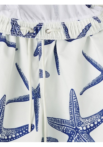Lcw Swımwear Lacivert Kısa Deniz Yıldızı Desenli Erkek Deniz Şortu