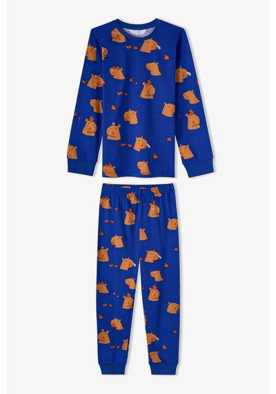 Penti Erkek Çocuk Saks Nap Time Pamuklu Uzun Kollu 2li Pijama Takımı