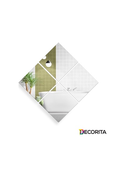 Banyo Aynası Düz Ayna 4'lü Takım Kare Ayna 30cm X 30cm Düz