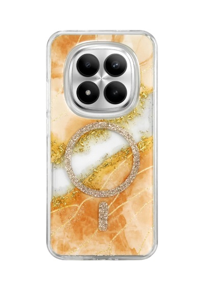 Onegif Xiaomi Redmi Note 15 Pro Plus 5g Lotus Simli Magsafe Kapak - Turuncu