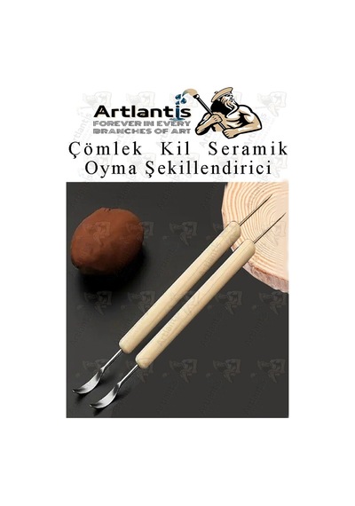 Çömlek Kil Seramik Polimer Oyma Şekillendirici Çift Taraflı Detay Kalemi 2 Adet Seramik Modelaj Oyma