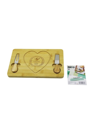 İbico İ22-236 Kahvaltı Peynir Sunum Pano 19x28.8x1.4cm 2-bıçak Sağda-solda D.gen Kalpli Ahşap Bambu Diğer