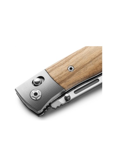 Lionsteel Nini Olive Wood - Titanium Bolster Kamp Çakı Kahverengi