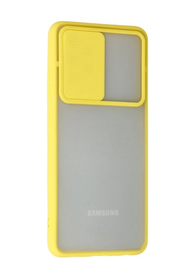 Newface - 700 - Samsung Galaxy Uyumlu A52 Kılıf Palm Buzlu Kamera Sürgülü Silikon - Csmo-tex - - Sarı