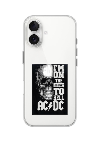 Apple Uyumlu iPhone 16 Şeffaf Kılıf Ac/dc Tasarımlı