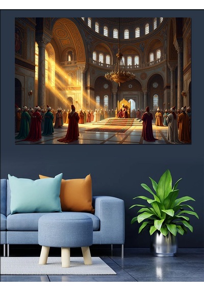 Gün Işığı Altında Tarihi Katedral Dekoratif Kanvas - Mdf Ahşap Tablo