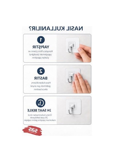 10 Lu Banyo Rafı Yapışkanı, Delmeden Montaj Aparatı 12 Izgara