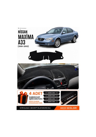 Nissan Maxima A33 1999-2003 Uyumlu Torpido Koruma, Torpido Örtüsü, Torpido Kılıfı - Siyah - Nı006