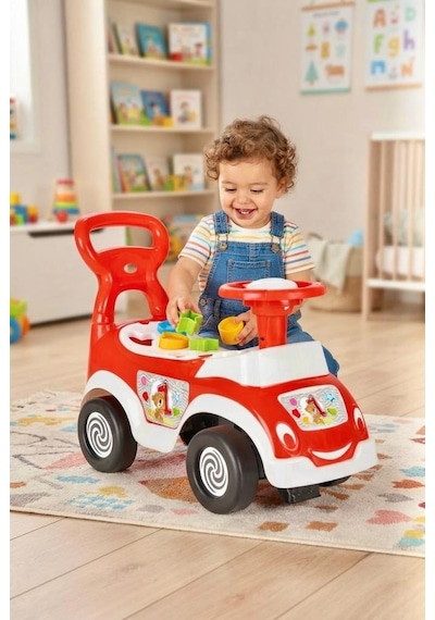 Bul-tak İlk Arabam - Çocuk İlk Adım Ve Bultak Oyuncak Eğitici 52 Cm Aktivite Arabası Kırmızı