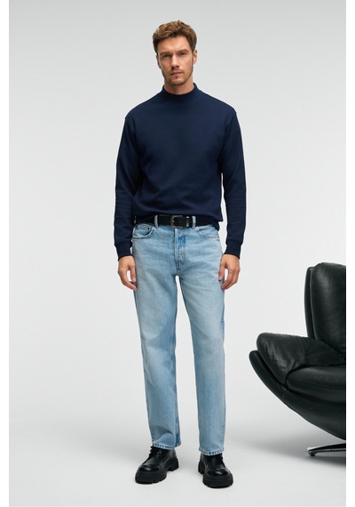 Grımelange QUILLA Erkek Yarım Balıkçı Basic Lacivert Sweatshirt