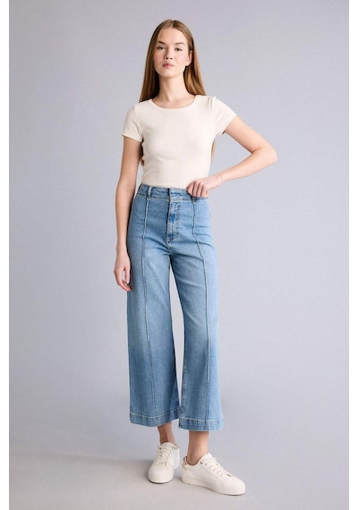 Defacto Culotte Yüksek Bel Uzun Jean Yıkamalı Pantolon F5537ax25aunm85 Indigo Defacto Culotte Yüksek Bel Uzun Jean Yıkamalı Pantolon F5537ax25aunm85 Indigo