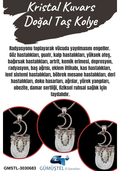 Sertifikalı Kristal Kuvars Doğal Taş Kolye Tasarım Aaa Kalite Sürpriz Hediyeli Çok REnkli