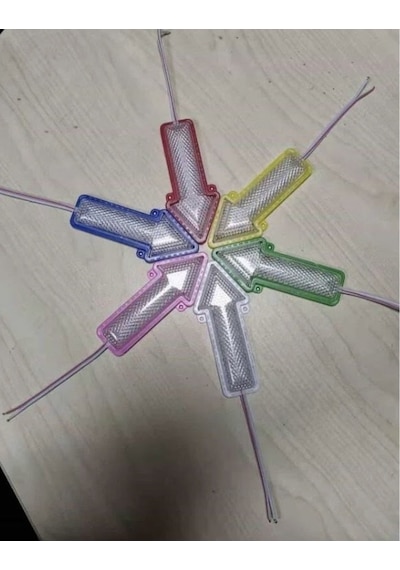 12V Ok Yönlü Led Modül İşaret Modülü Tabela Modül Mavi 3 Adet