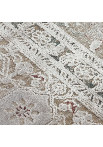 Hoom Rugs Babylon Bbl 02 Rayon Viskon Eskitme Desenli Gri Vintage Salon Halısı Gri