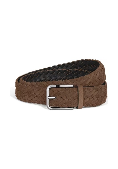 Montblanc Meisterstück Süet 35 Mm L Size Kare Tokalı Kemer 222257 Kahverengi