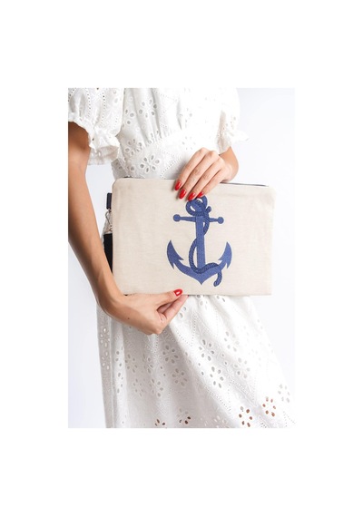 Mubiano Summer Kadın Bej Duck Keten Kumaş Çapa Clutch & Portföy Çanta - Msly0109-bj Bej