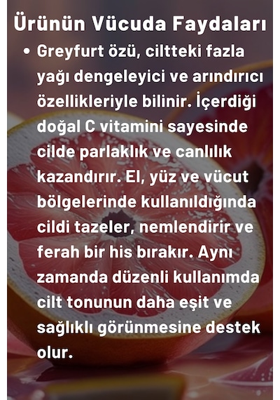Naturix Greyfurt Özlü  El Yüz Vücut Losyon 250 ML