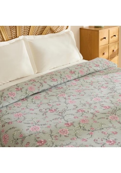 Karaca Home Nymira%100 Pamuk Çift Kişilik Tek Pike Mint Açık Indigo