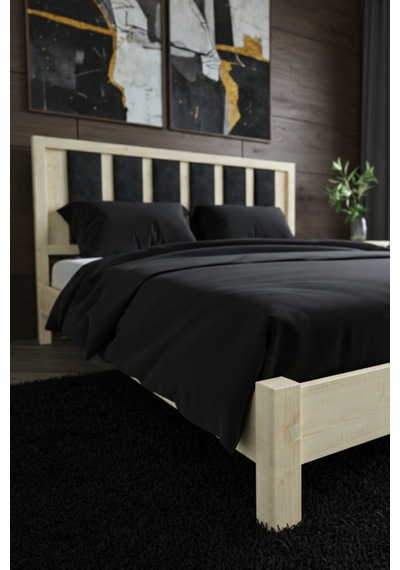 Renazzo Ori On Siyah Puf Başlıklı Masif Ahşap Karyola Vernik 100x200 Vernik - 100 X 200 Renazzo Ori On Siyah Puf Başlıklı Masif Ahşap Karyola Vernik 100x200 Vernik - 100 X 200