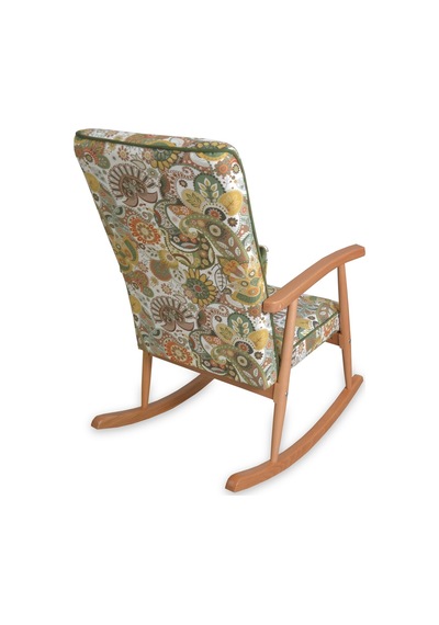 Asedia Trend Naturel Yeşil Retro Sallanan Sandalye Dinlenme Koltuğu
