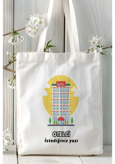 Art Hediye Otelci Baskılı Bez Omuz Çantası Kişiye Özel Model 17 Çok Renkli